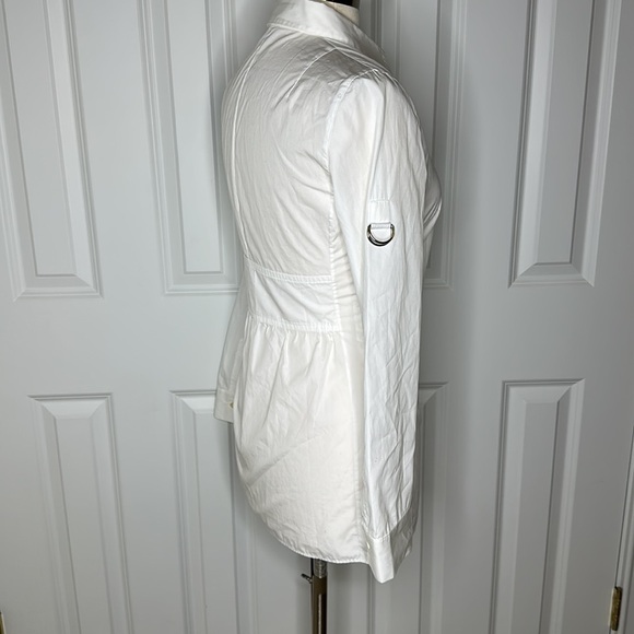 AKRIS Punto Long Sleeve Button Down Tunic Shirt in White 8 - Picture 6 of 11